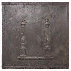 Antique Fireback / Backsplash, Profiled Pillars