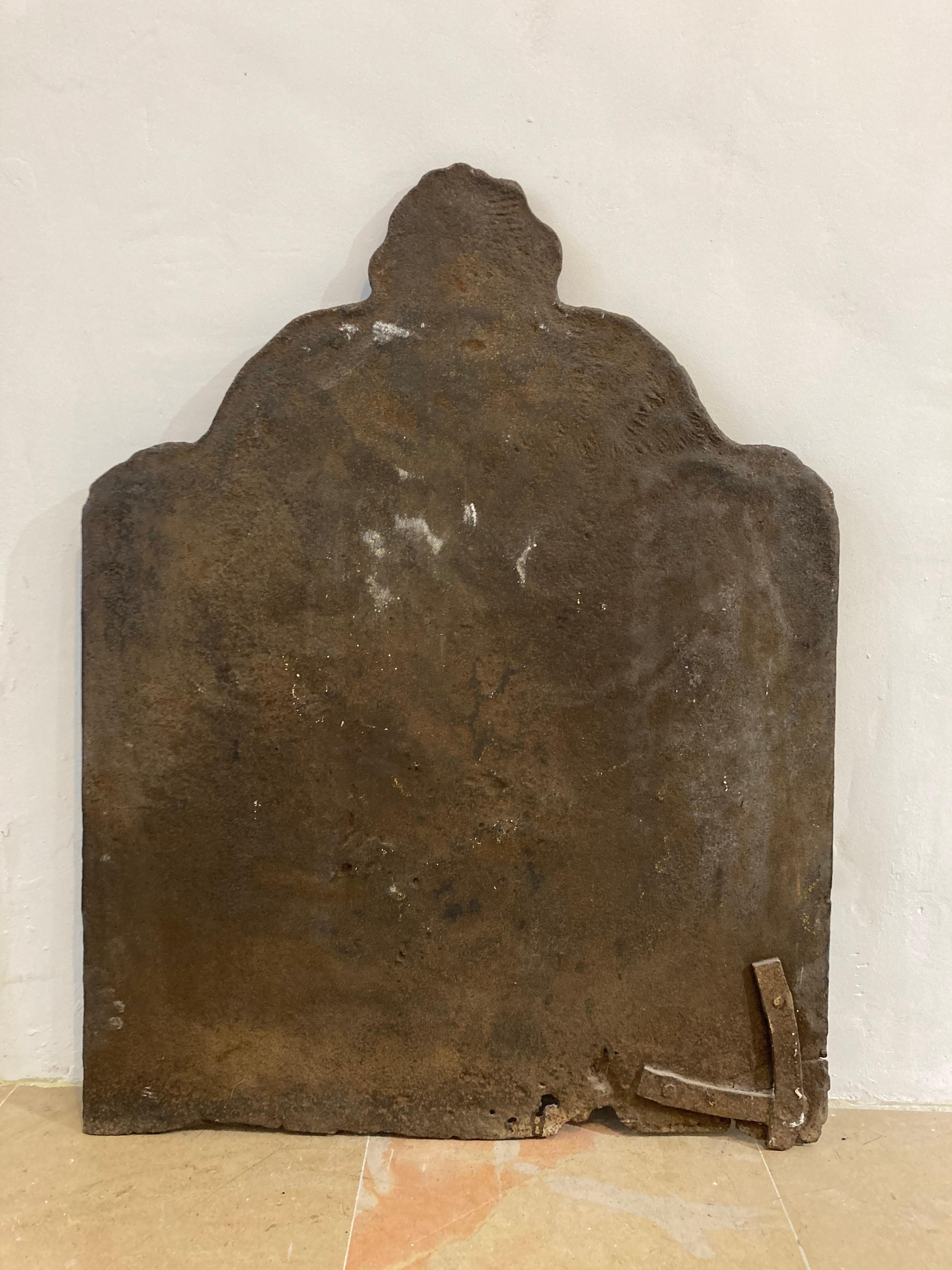Antike antike Kaminplatte / Rückwand mit Poseidon-Druck im Angebot 1