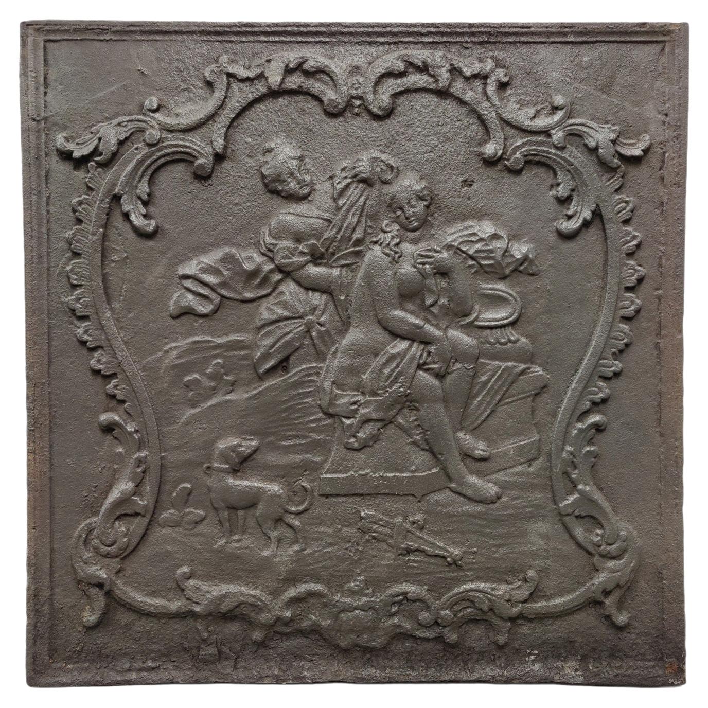 Plaque de cheminée ancienne / crédence, The Bath Of Diana