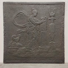 Antique Fireback / Backsplash, Woman Writing