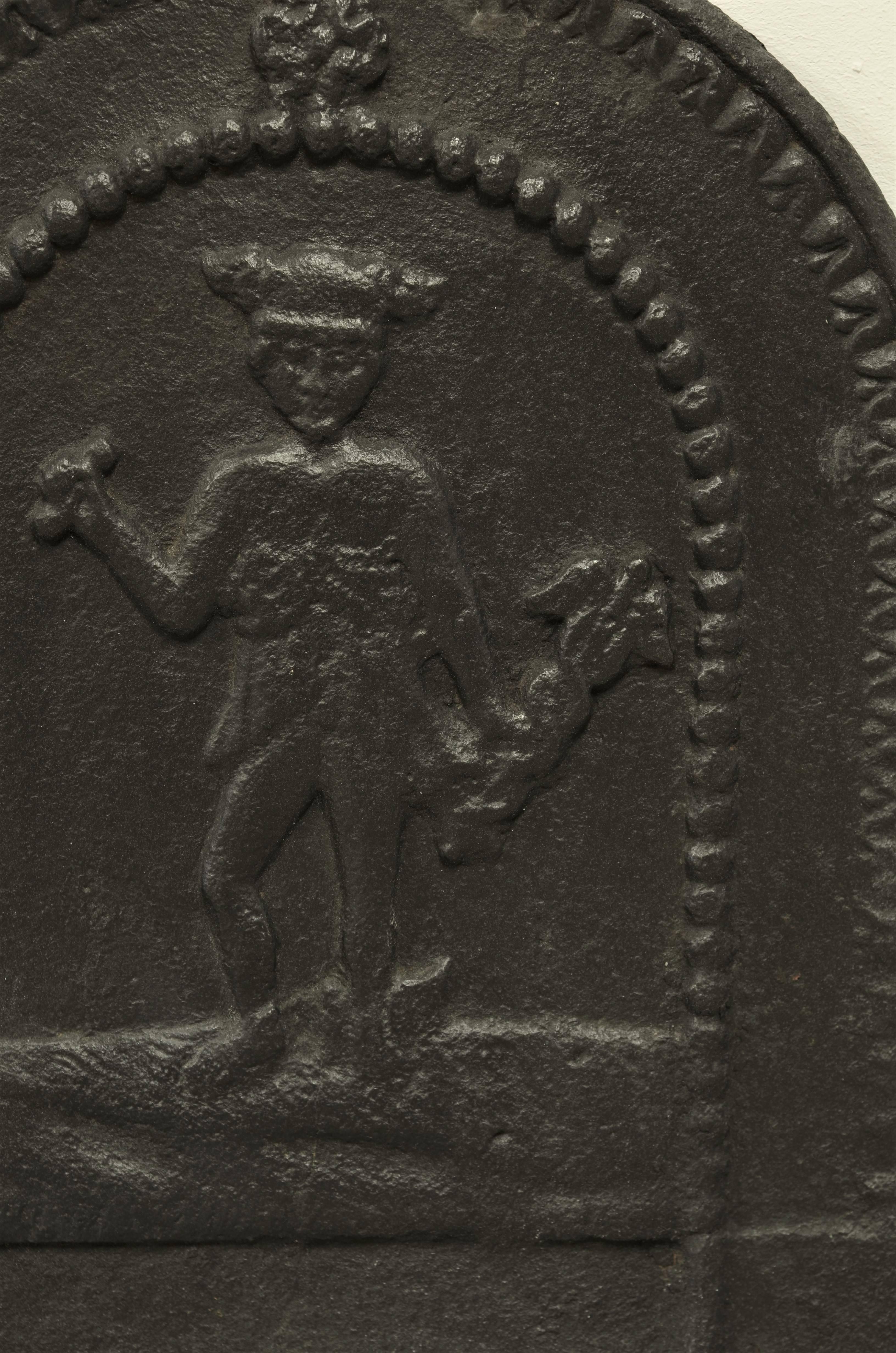 French Antique Fireback Displaying a Jester