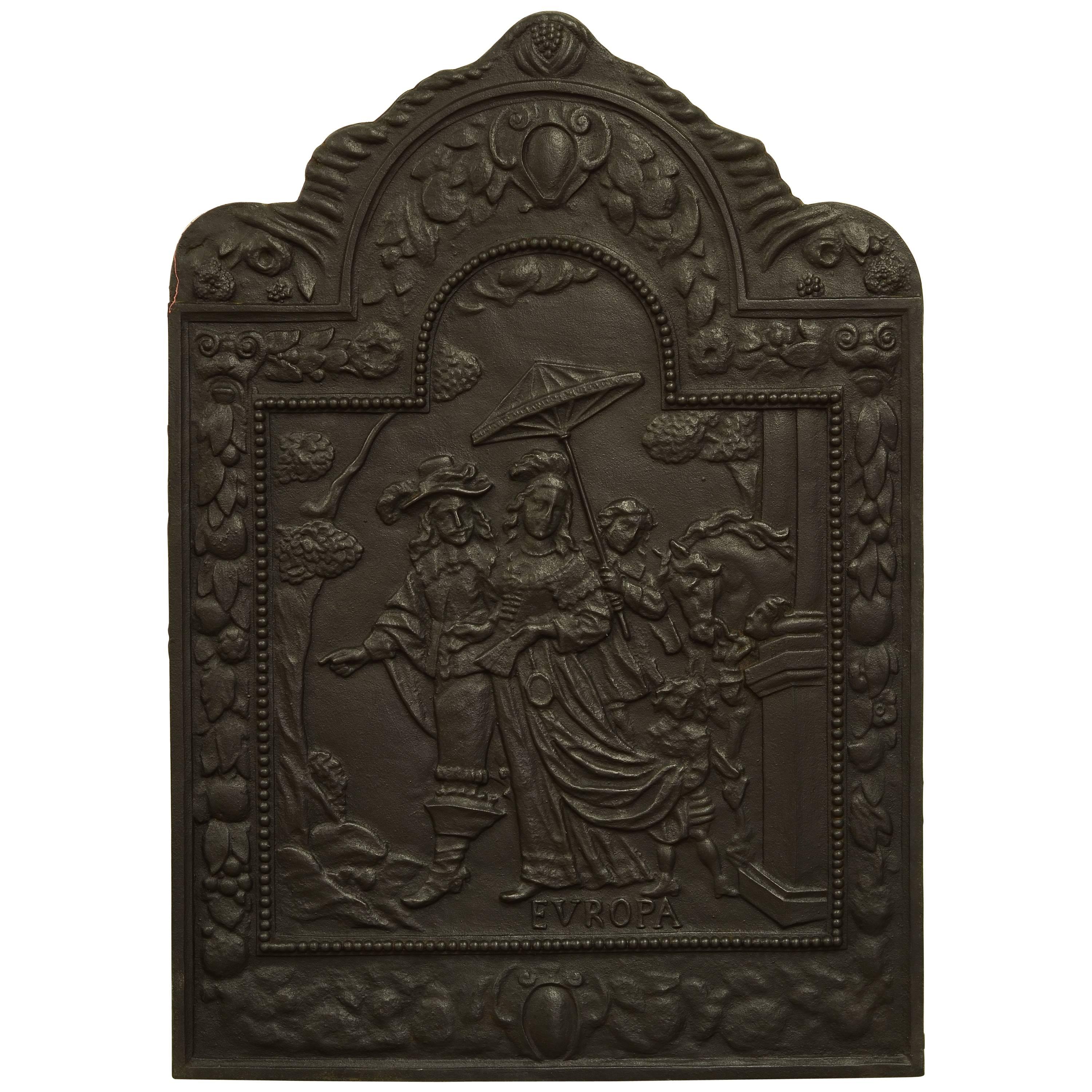 Antique Fireback "EVROPA" the Abduction of Europa