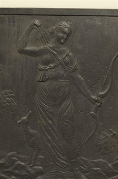 Antique Fireback Showing Diana, Goddess of the Hunt