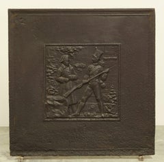 Antique Fireback Showing Napoleon on the Battlefield