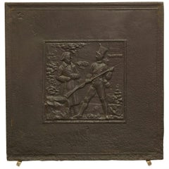 Antique Fireback Showing Napoleon on the Battlefield