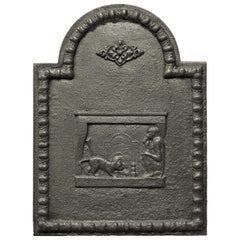 Plaque de cheminée ancienne, petite et décorative