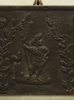 Antique Fireback; Soldier with Rooster, 19th Century