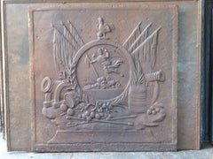 Plaque de cheminée ancienne avec une allégorie de France, 19ème siècle
