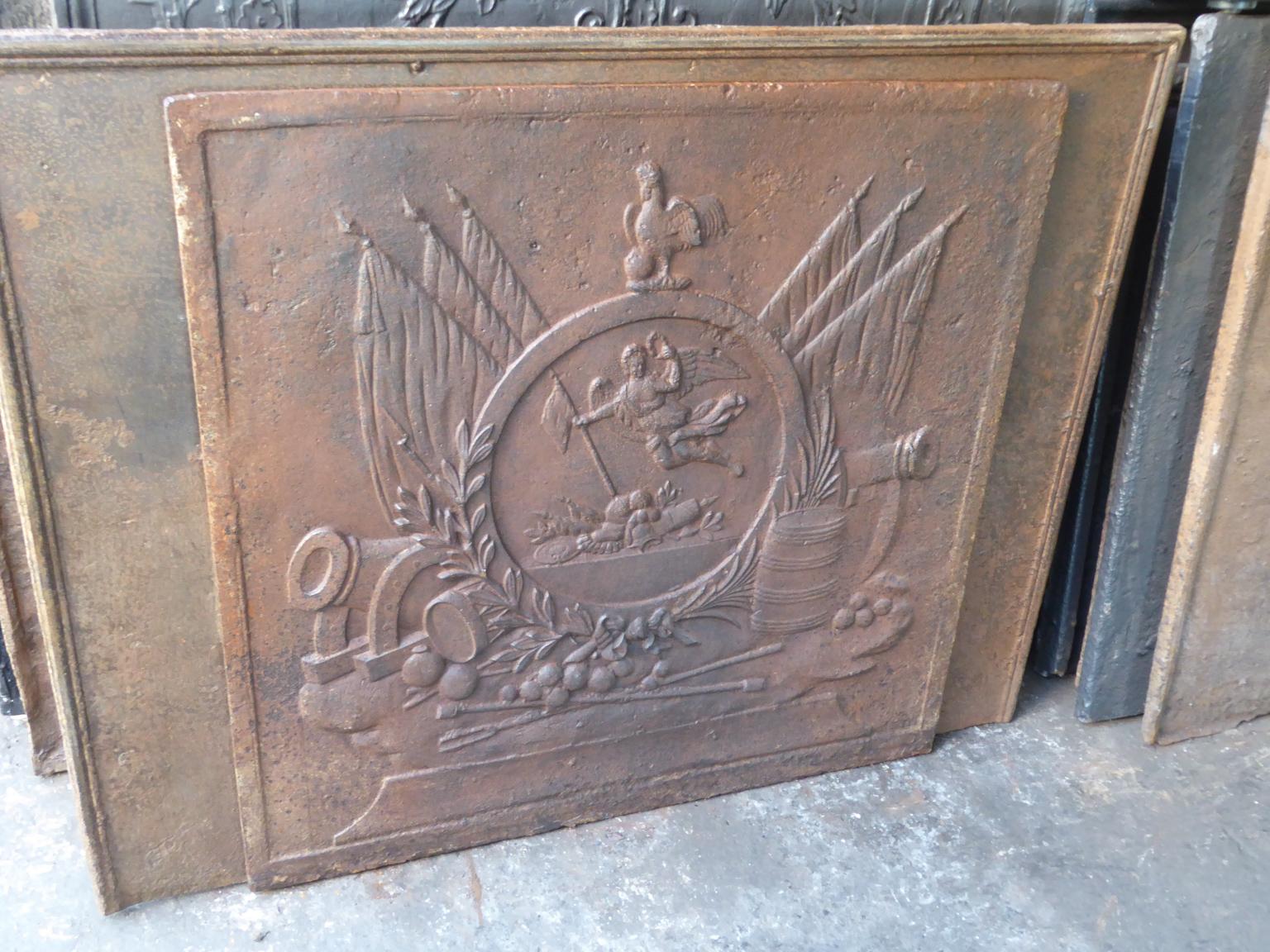 Napoleon III Antique Fireback / Backsplash with an Allegory of France, 19th Century For Sale