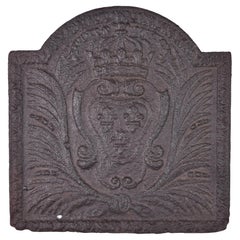 Plaque de cheminée ancienne avec armoiries