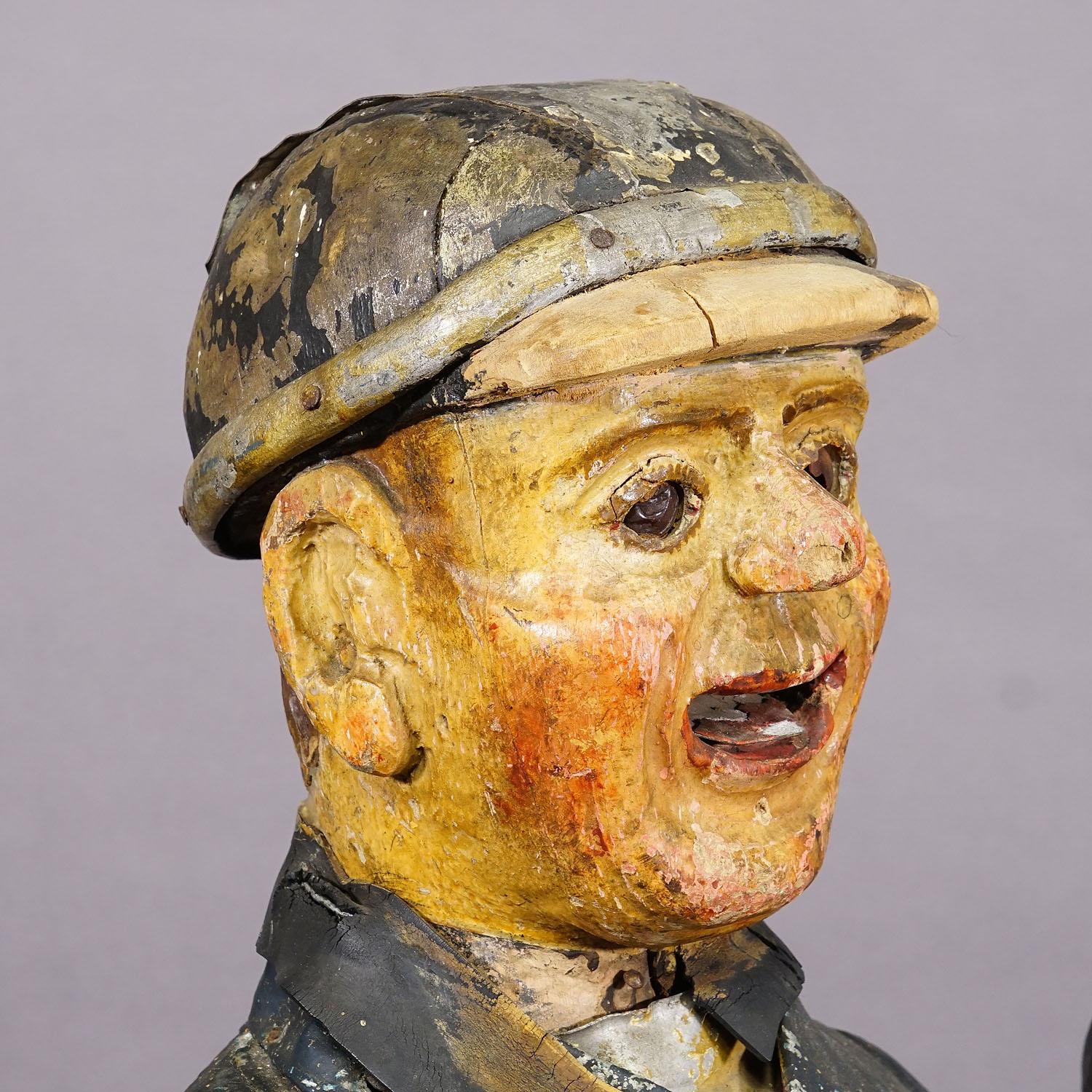 Victorian Antique Fireman from a Children's Carousel, Germany 1920s For Sale