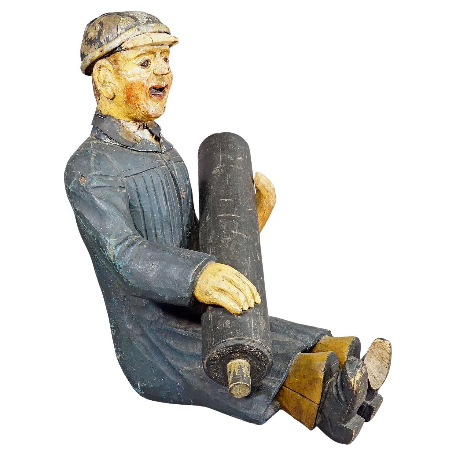 Antique Fireman from a Children's Carousel, Germany 1920s For Sale