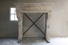 Antique Fireplace 18th Century of French limestone in style of Louis XIII