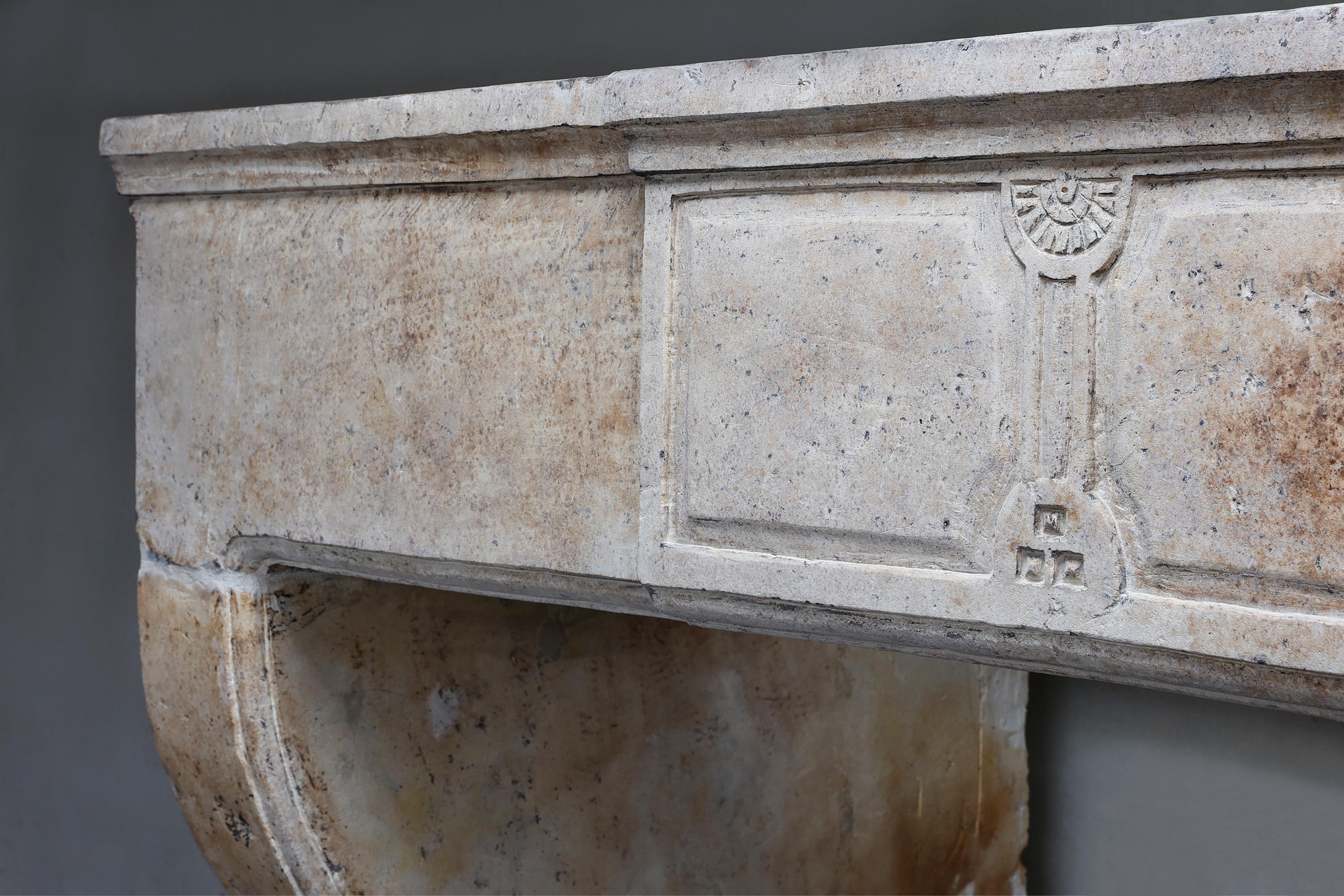 19th Century Antique Fireplace from the 19th century of french limestone 