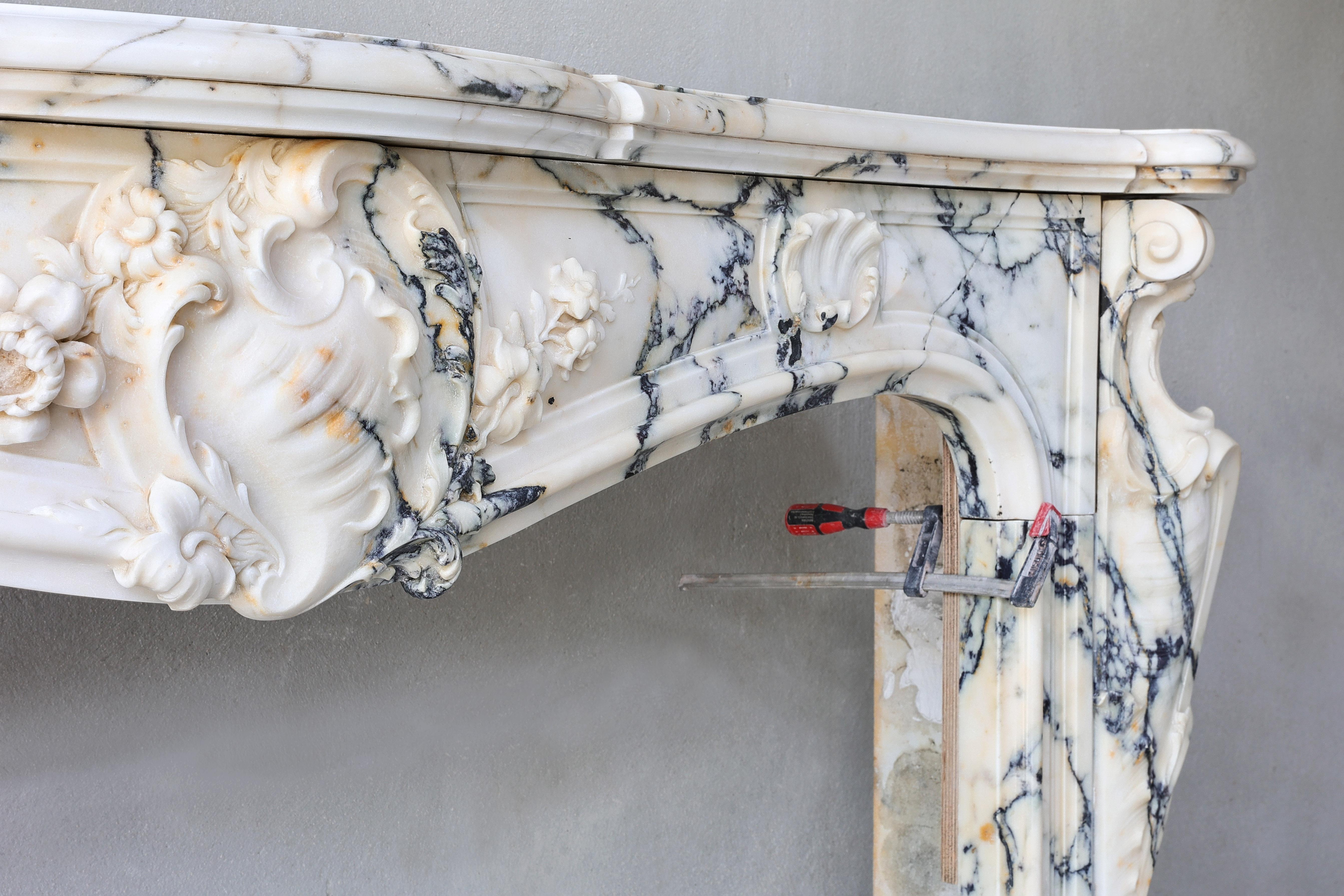 rococo fireplace marble