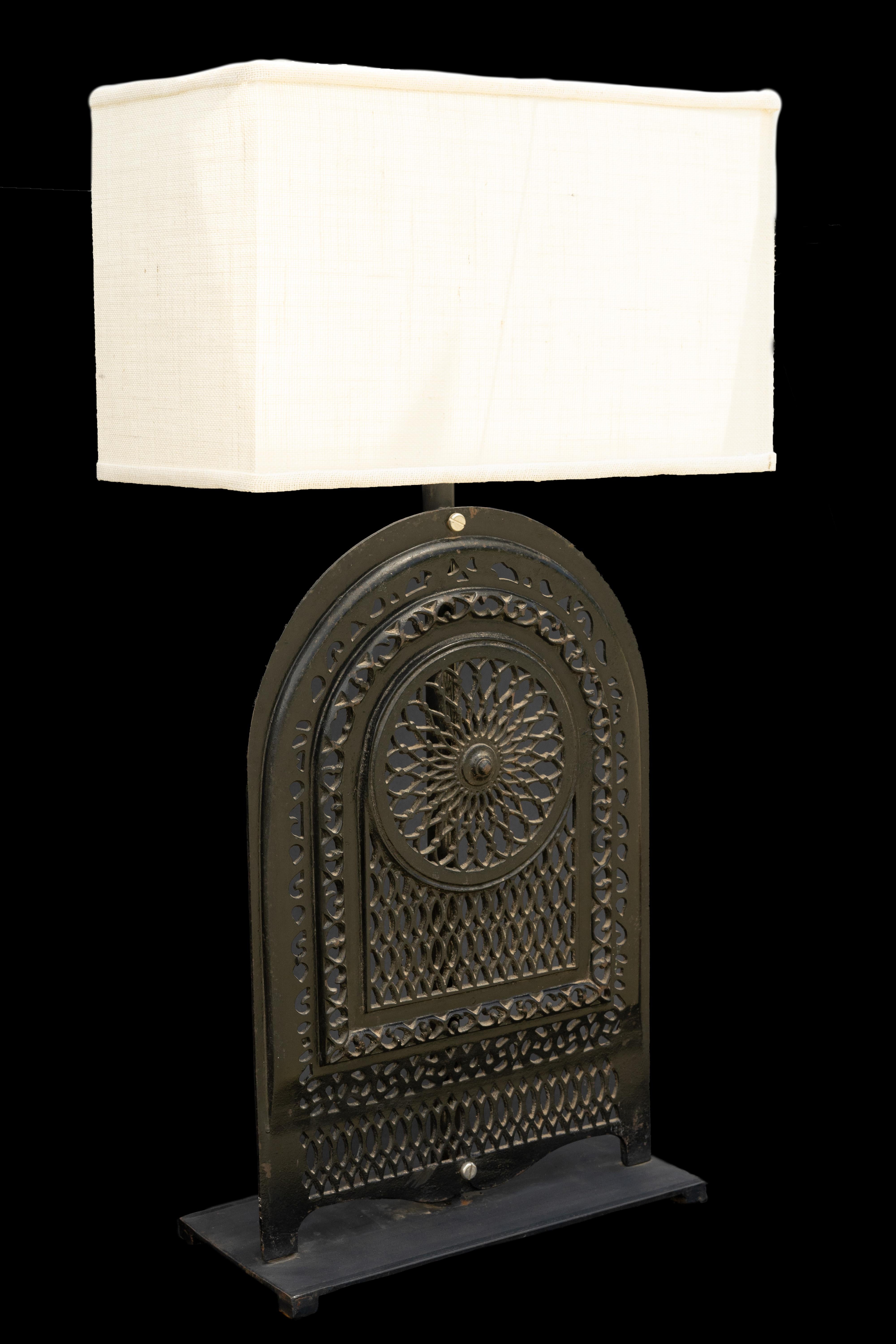 20th Century Antique Fireplace Gate Lamp For Sale