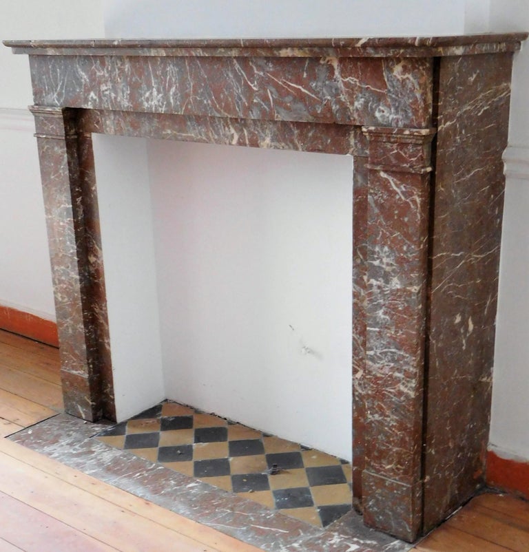 Art Deco Fireplace In Sprightly Red Marble For Sale At 1stdibs
