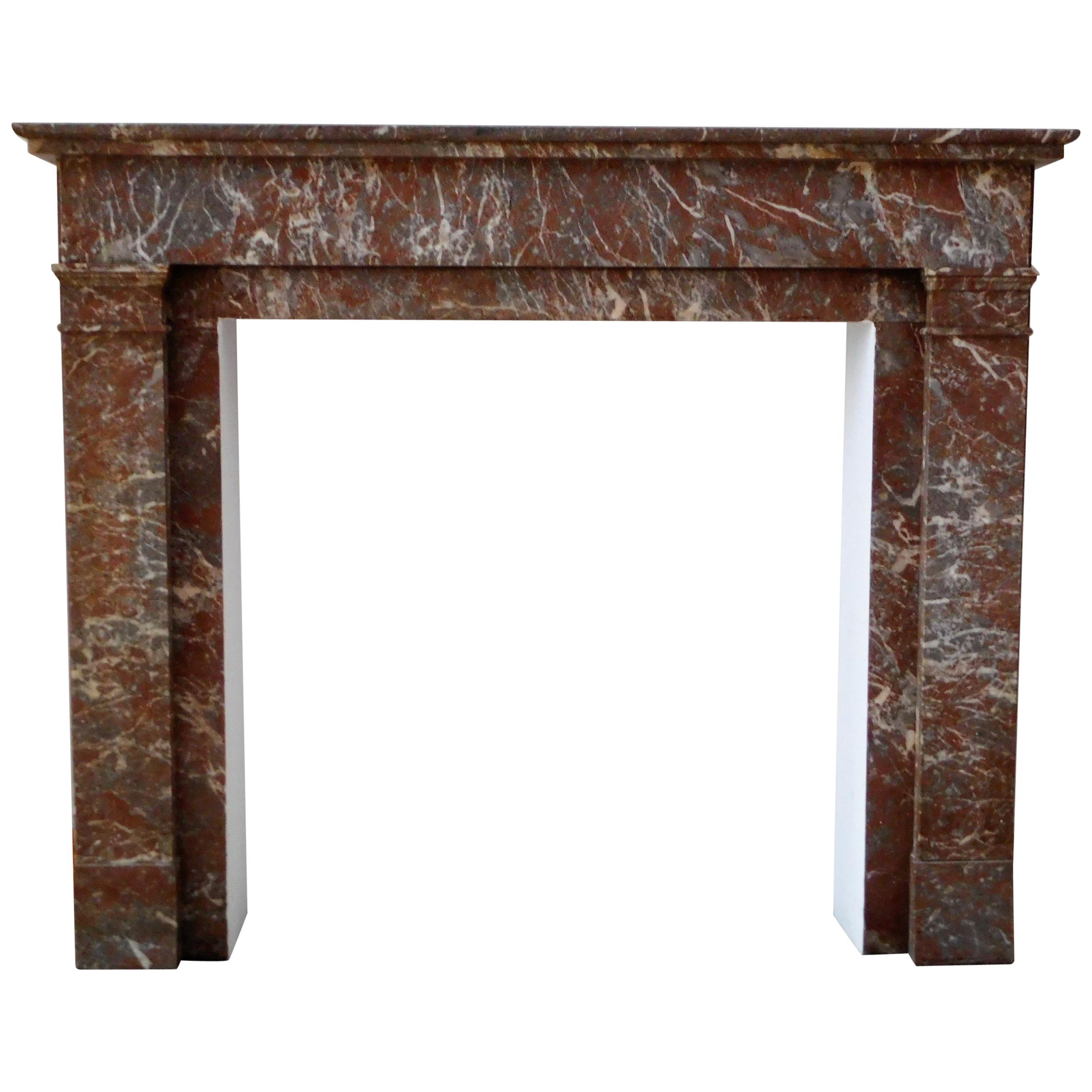 Fireplace in Sprightly Red Marble For Sale