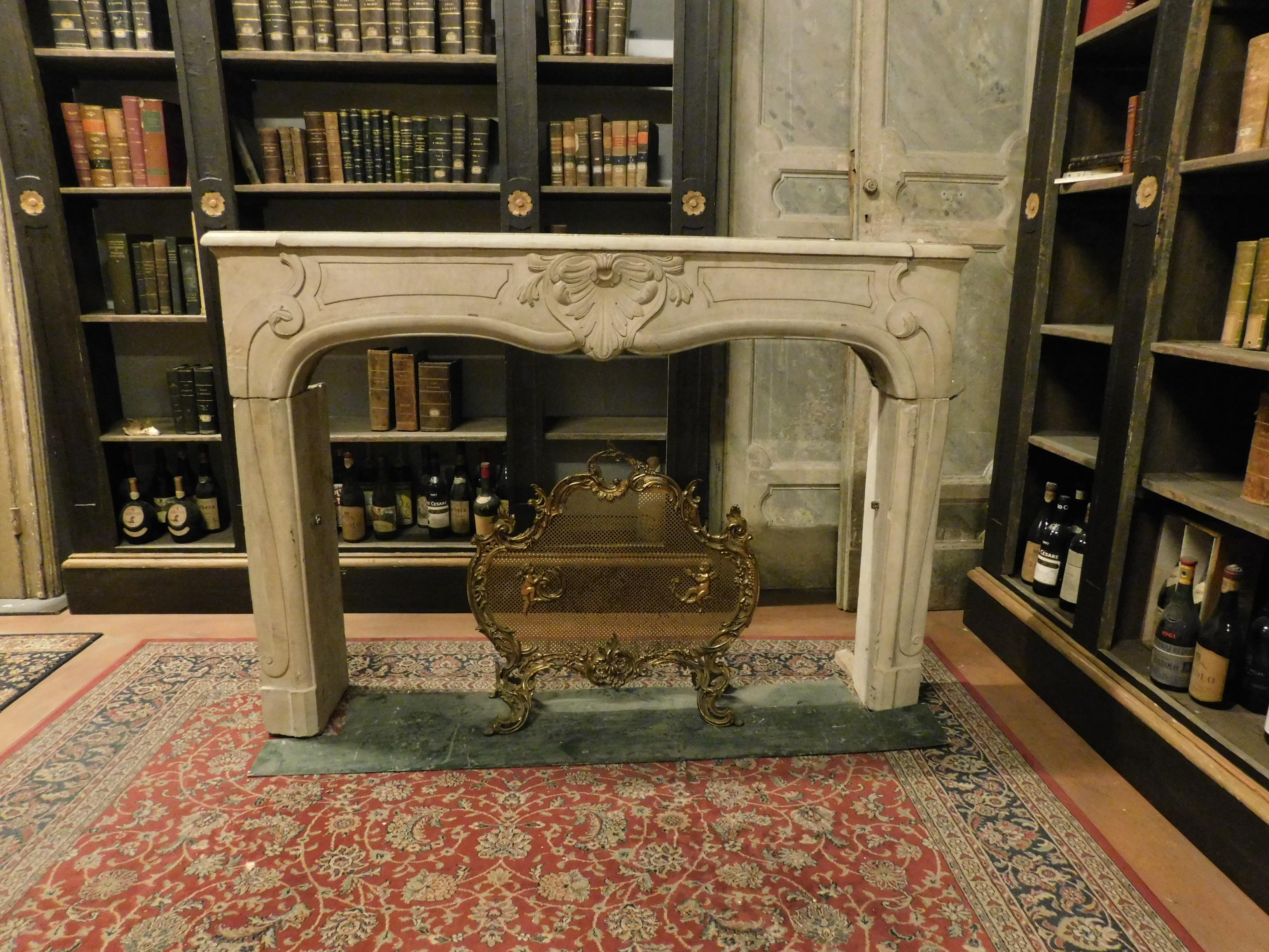 beige stone fireplace