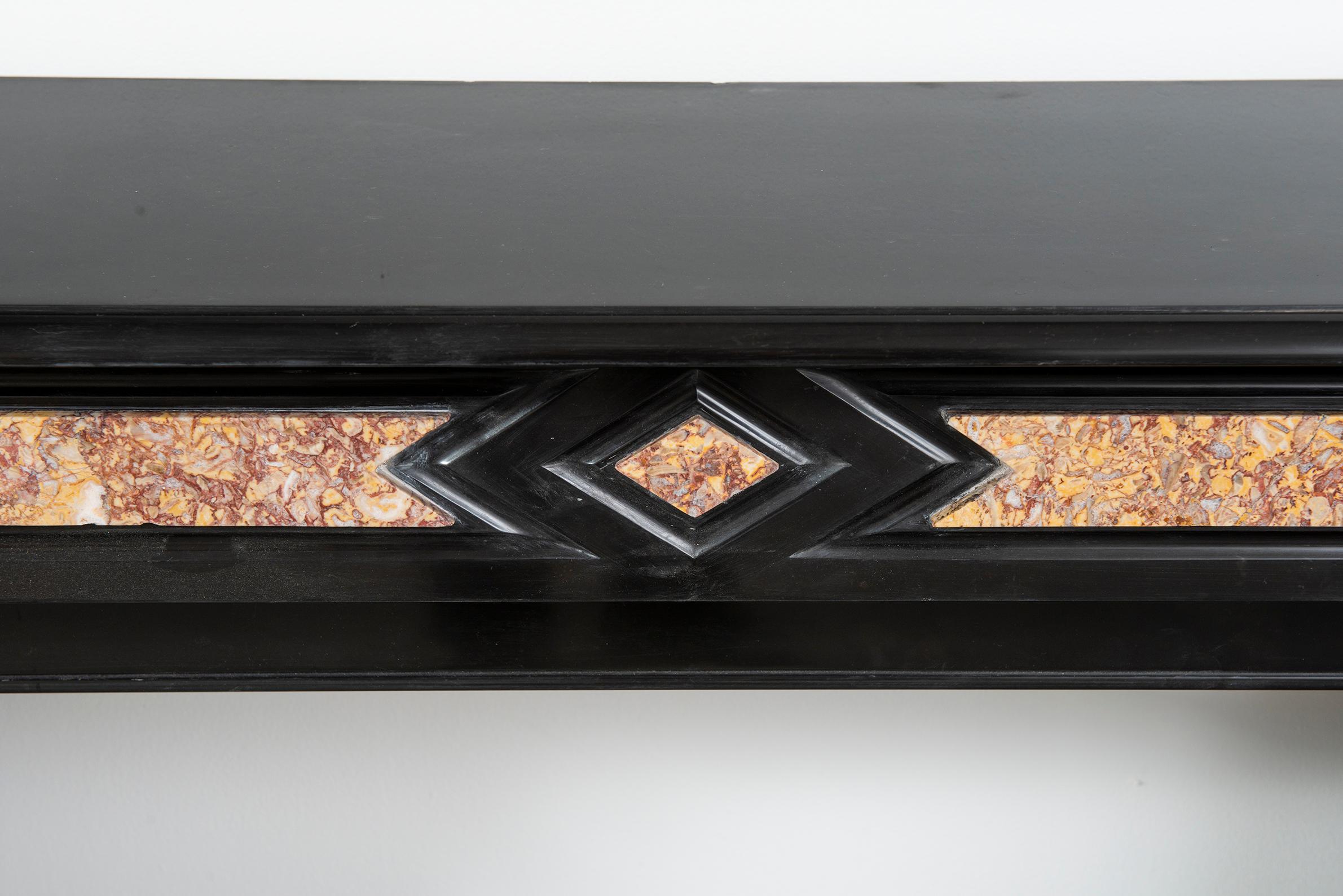 Antique Fireplace in Black Marble For Sale 9