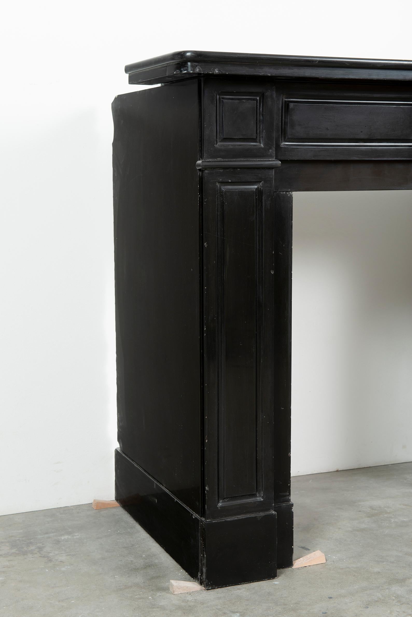 Dutch Antique Fireplace in Black Marble For Sale