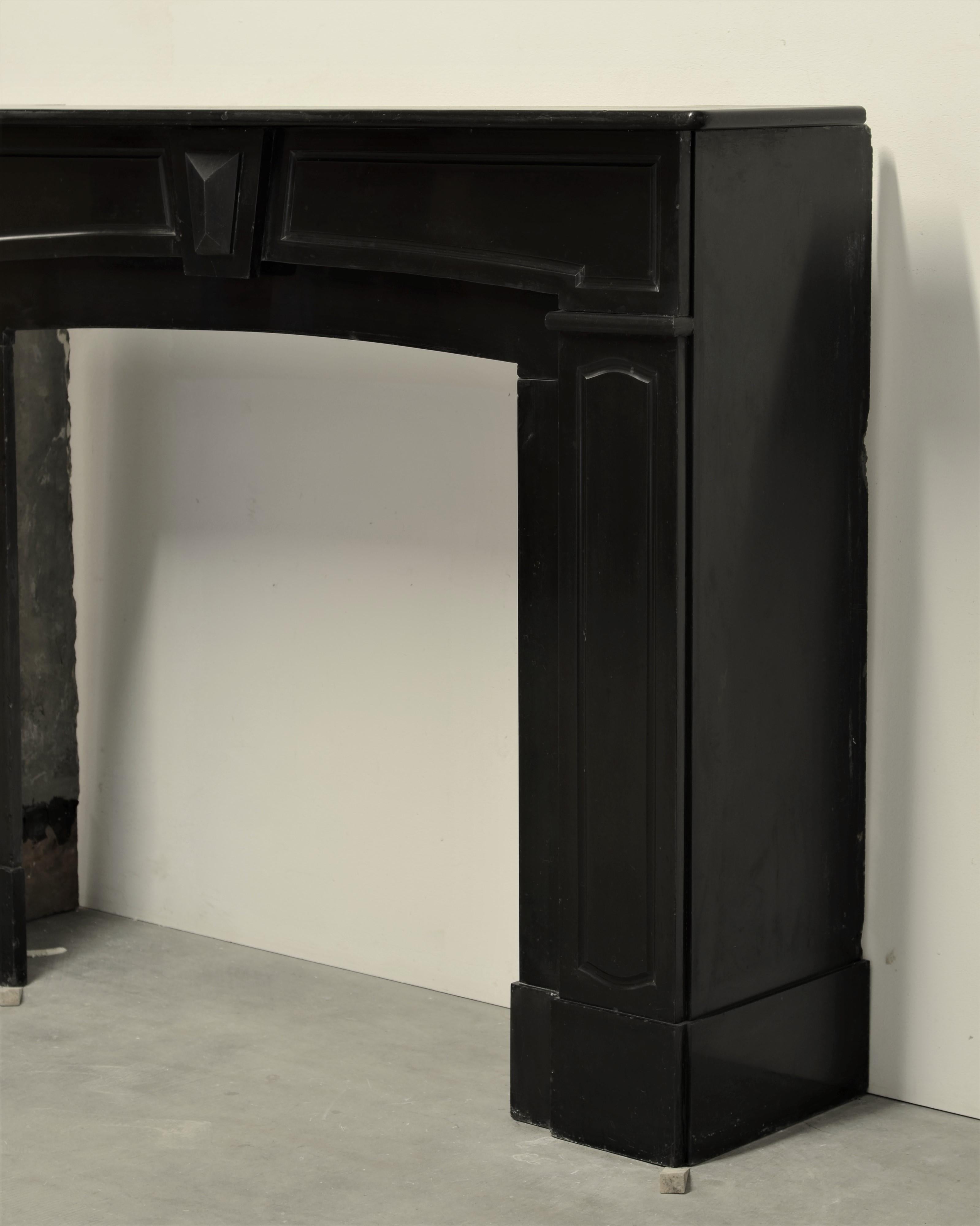 20th Century Antique Fireplace in Black Marble