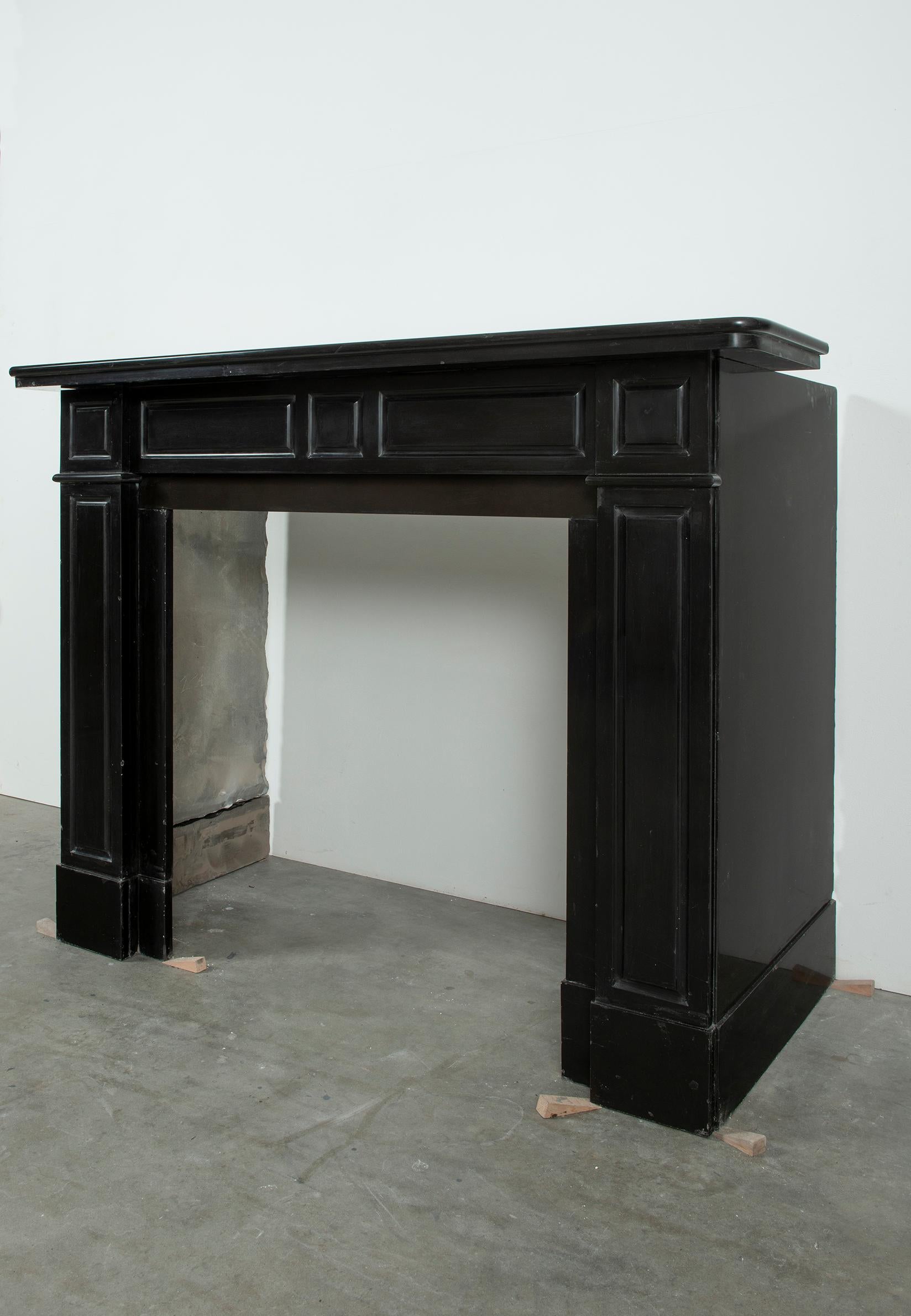Antique Fireplace in Black Marble For Sale 2