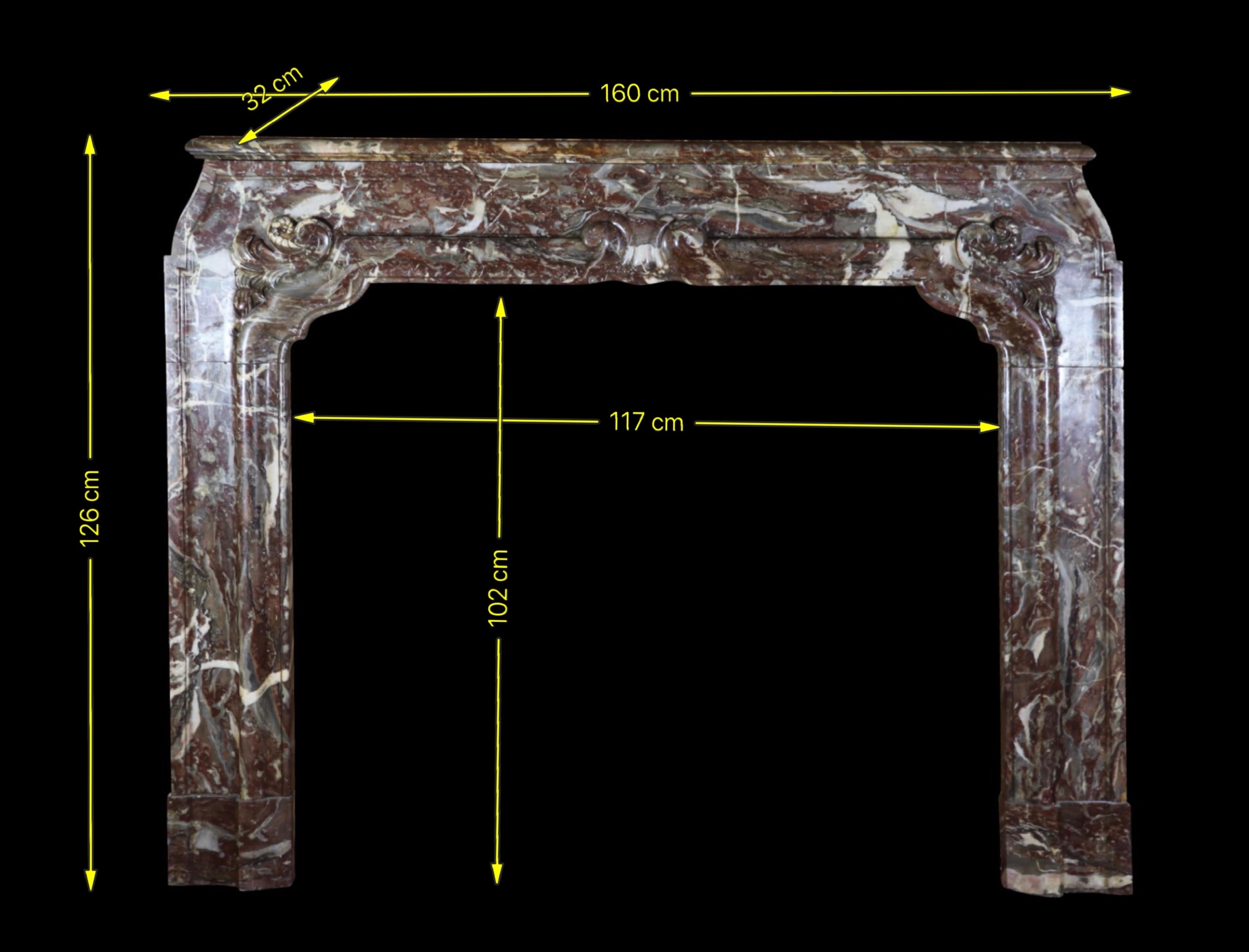 Antique Fireplace In Brown Belgian Marble Unique And Exceptional Rare 18Th Centu For Sale 11