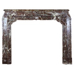 Antique Fireplace In Brown Belgian Marble Unique And Exceptional Rare 18Th Centu