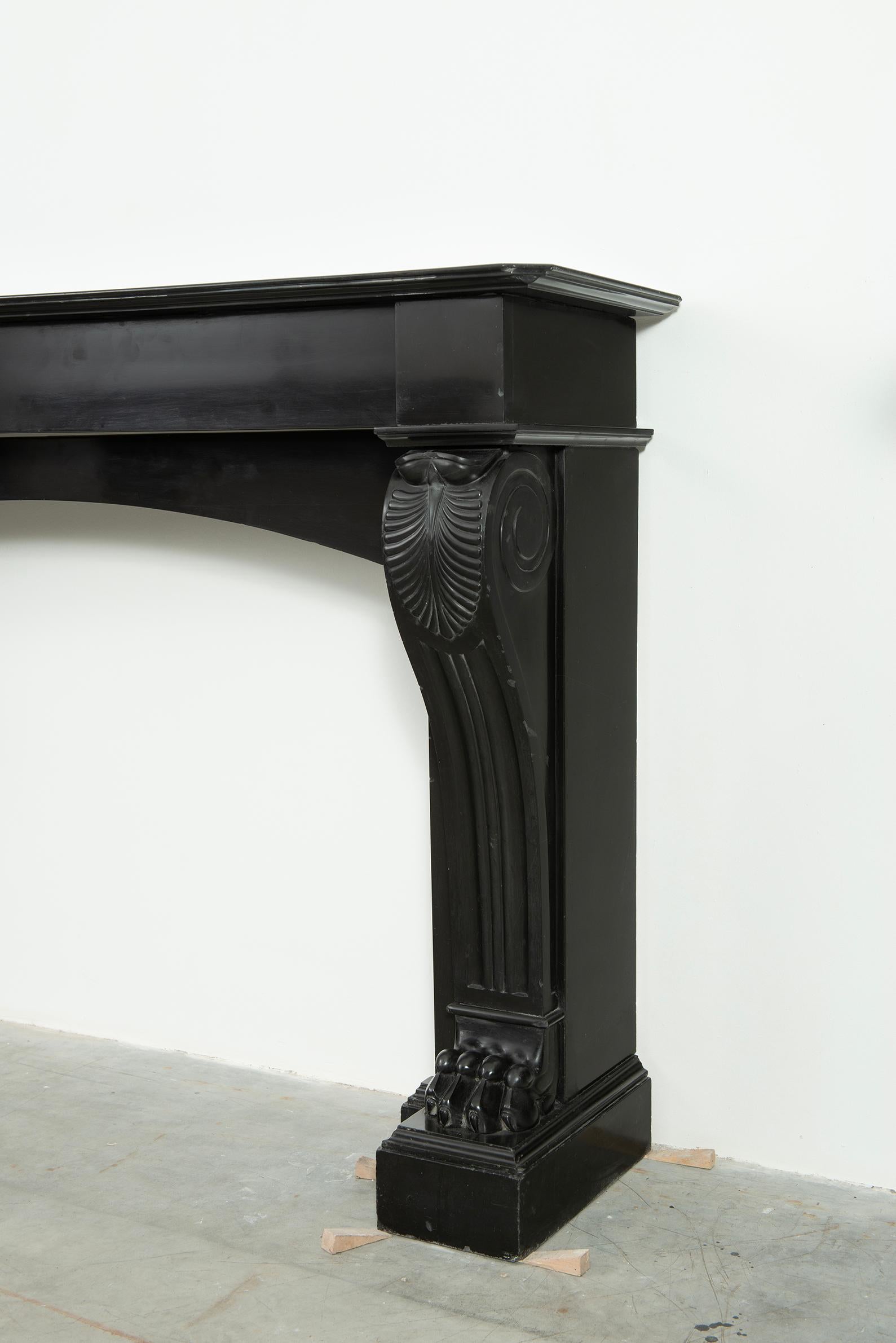Antique Fireplace in Deep Black Marble 5