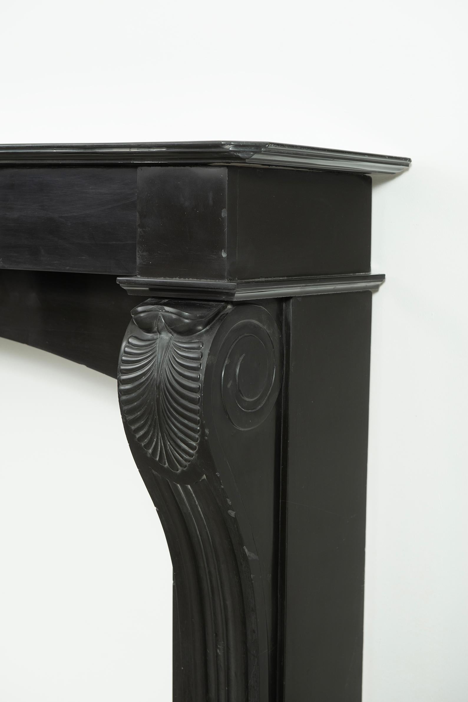 Antique Fireplace in Deep Black Marble 6