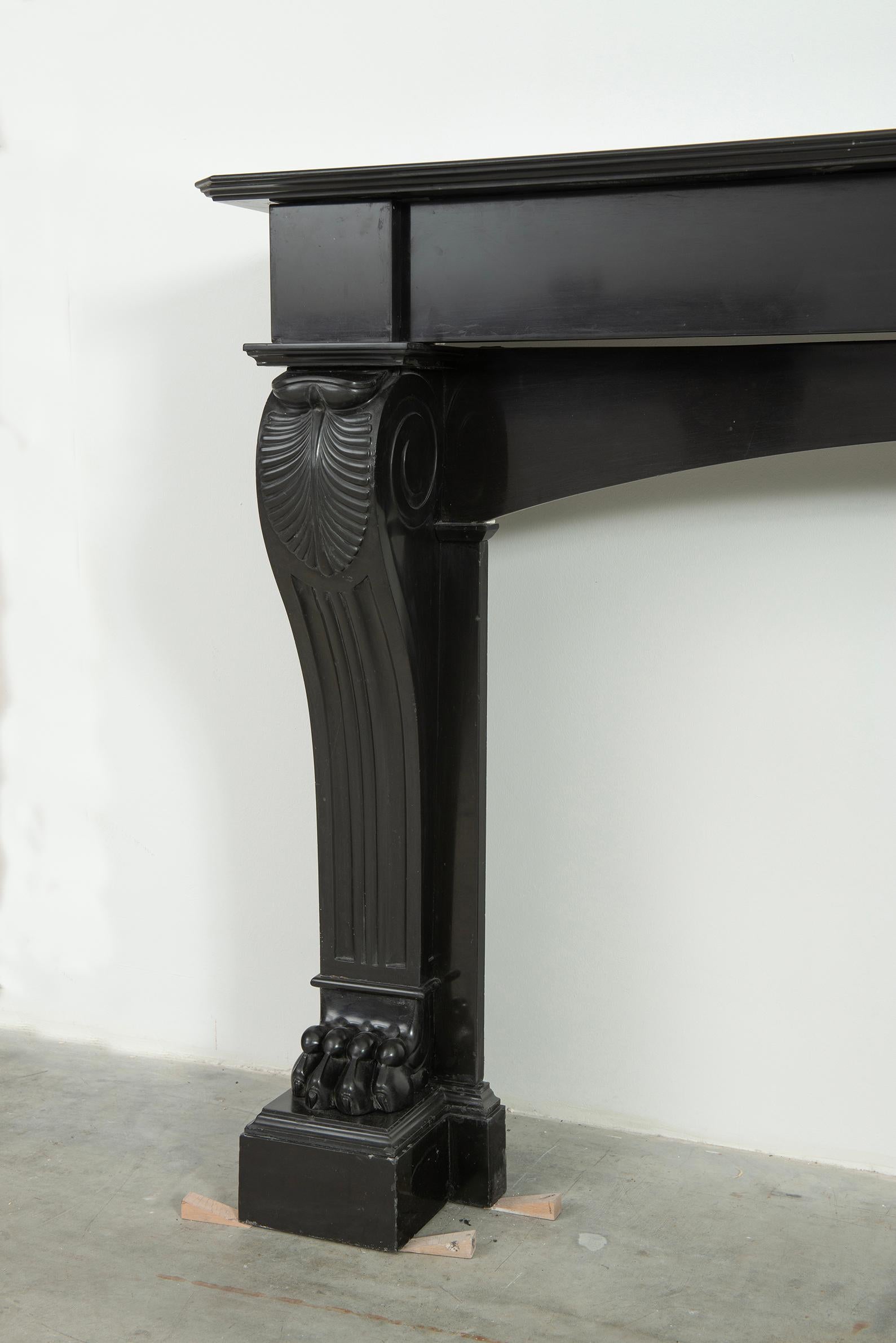 Antique Fireplace in Deep Black Marble 7
