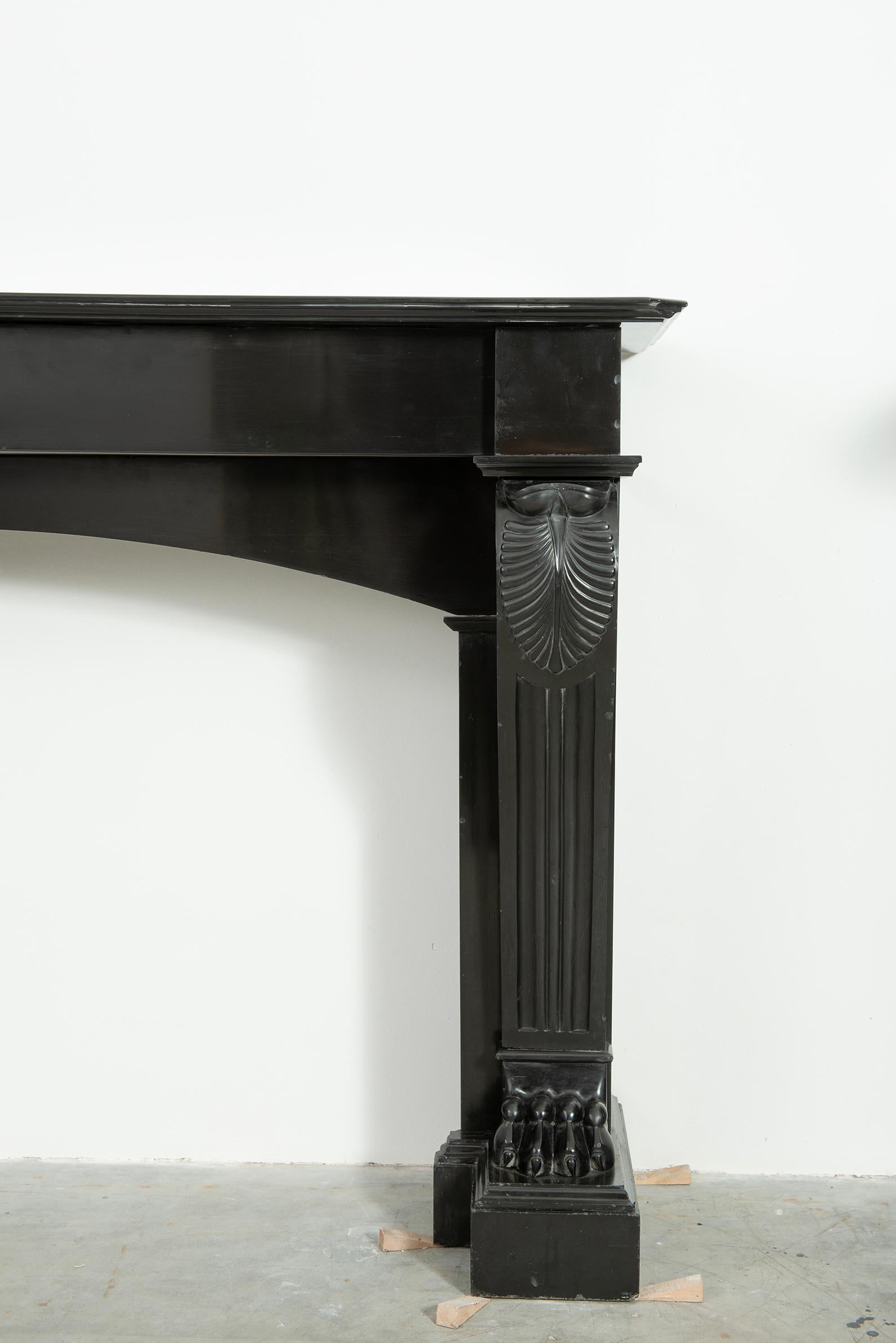 Antique Fireplace in Deep Black Marble 8