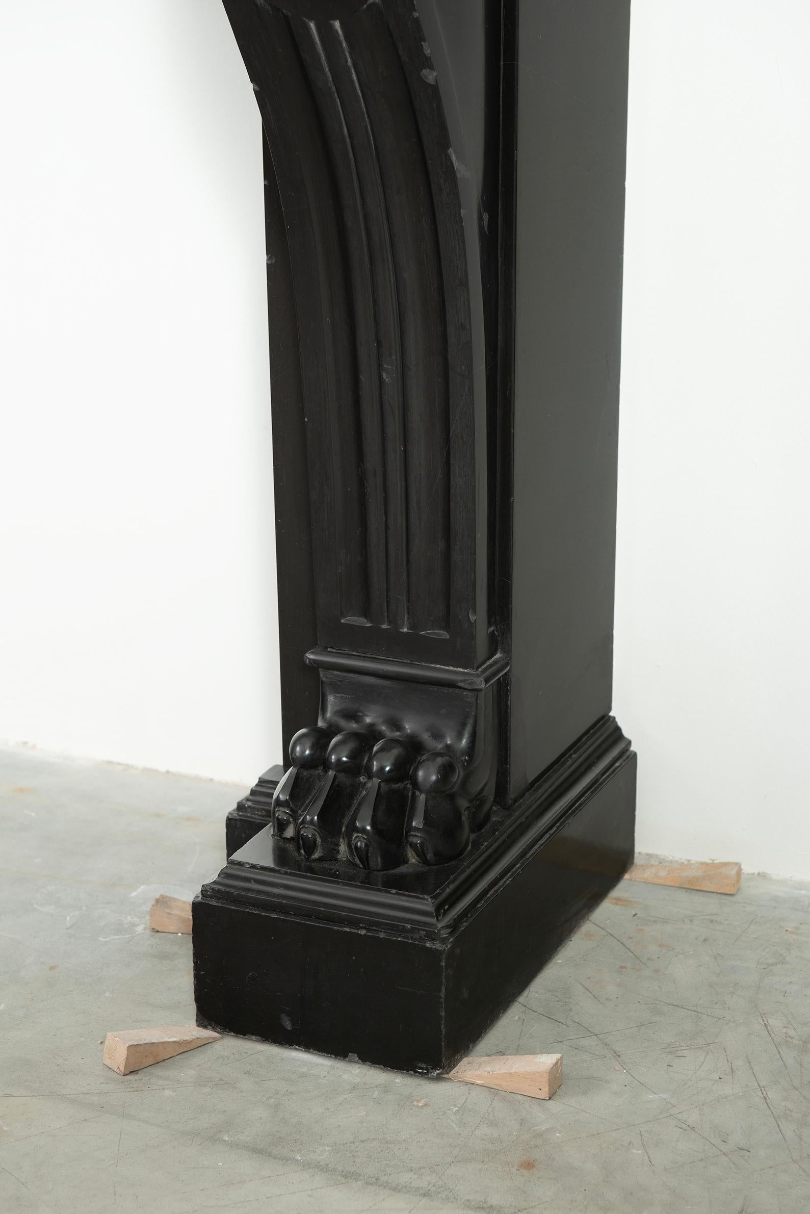 Antique Fireplace in Deep Black Marble 9