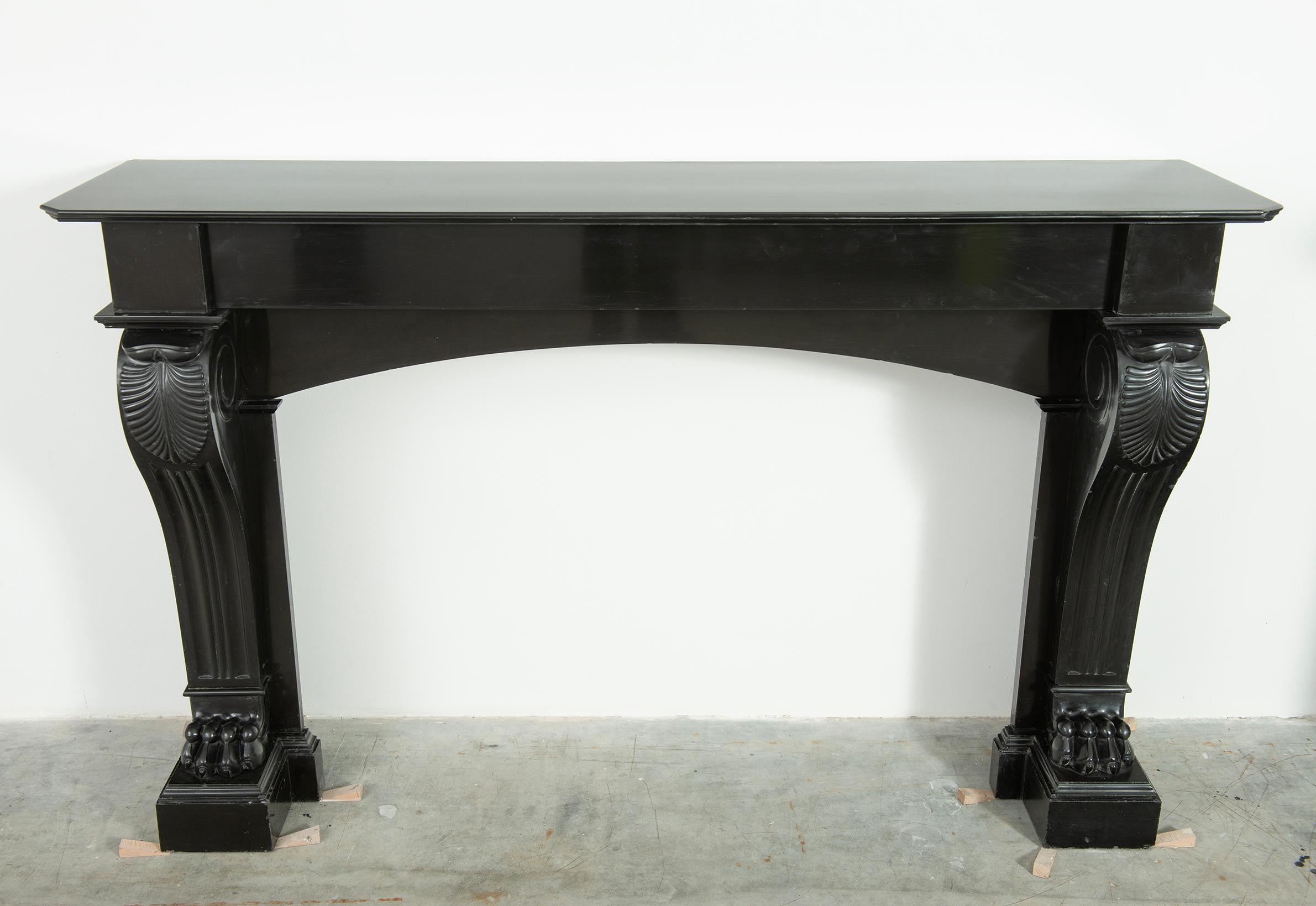 Antique Fireplace in Deep Black Marble 11