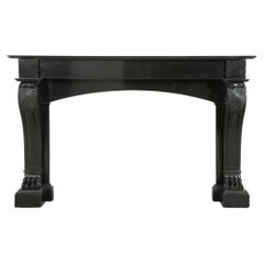 Antique Fireplace in Deep Black Marble