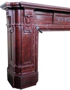 ANTIQUE FIREPLACE Red Griotte Marble