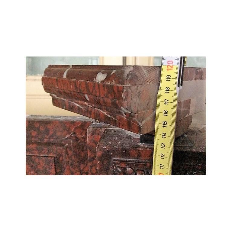 Belgian ANTIQUE FIREPLACE Red Griotte Marble For Sale