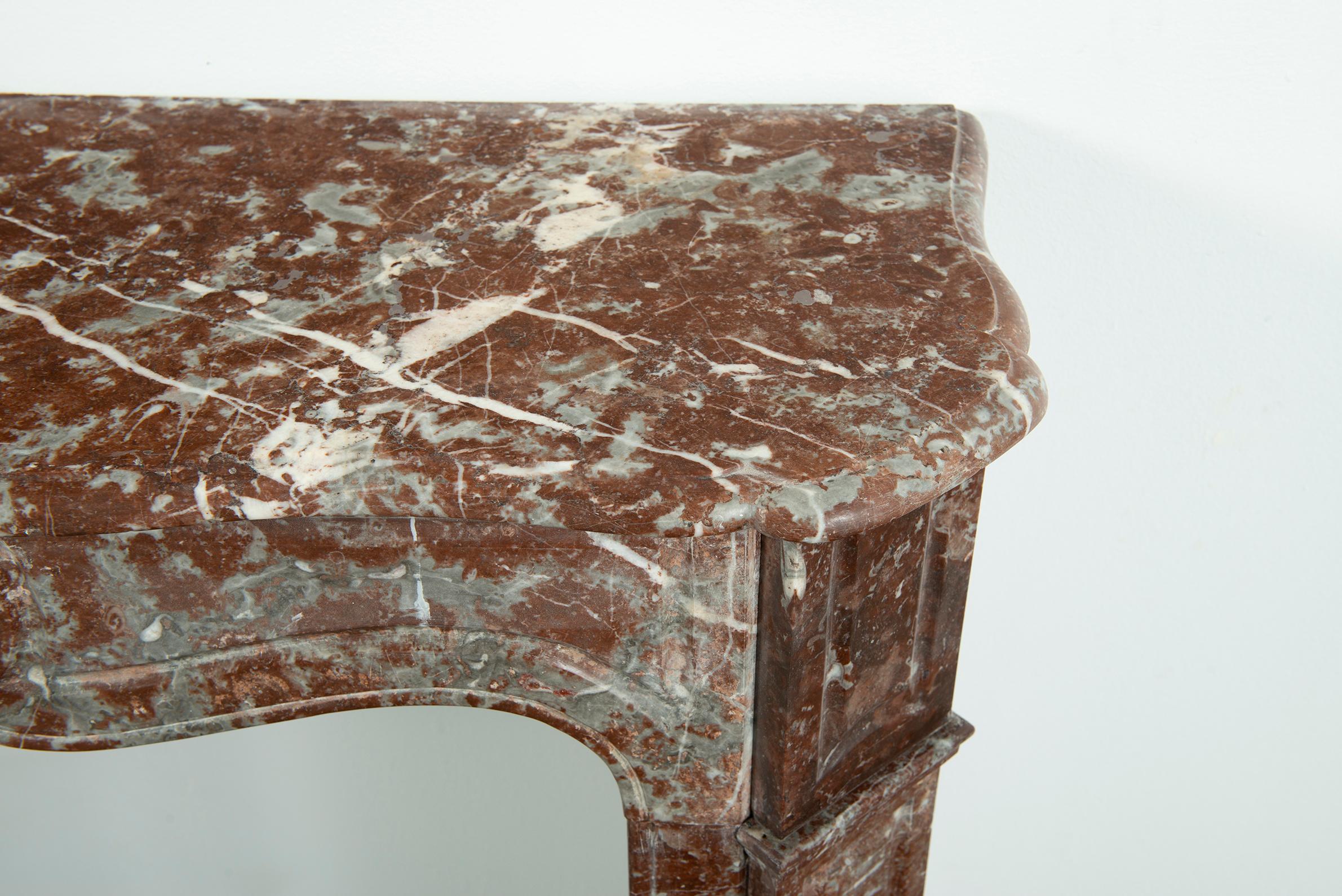 Antique Fireplace in Red Marble 2
