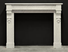 Antique Fireplace in White Marble