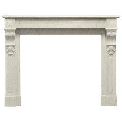 Antique Fireplace in White Marble