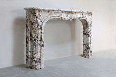 Antique Fireplace Mantel - 19th century - Breche Violetta - Louis XV style