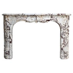 Antique Fireplace Mantel - 19th century - Breche Violetta - Louis XV style