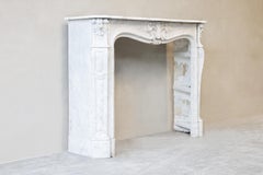 Antique Fireplace Mantel - 19th century - Carrara marble - Louis XV