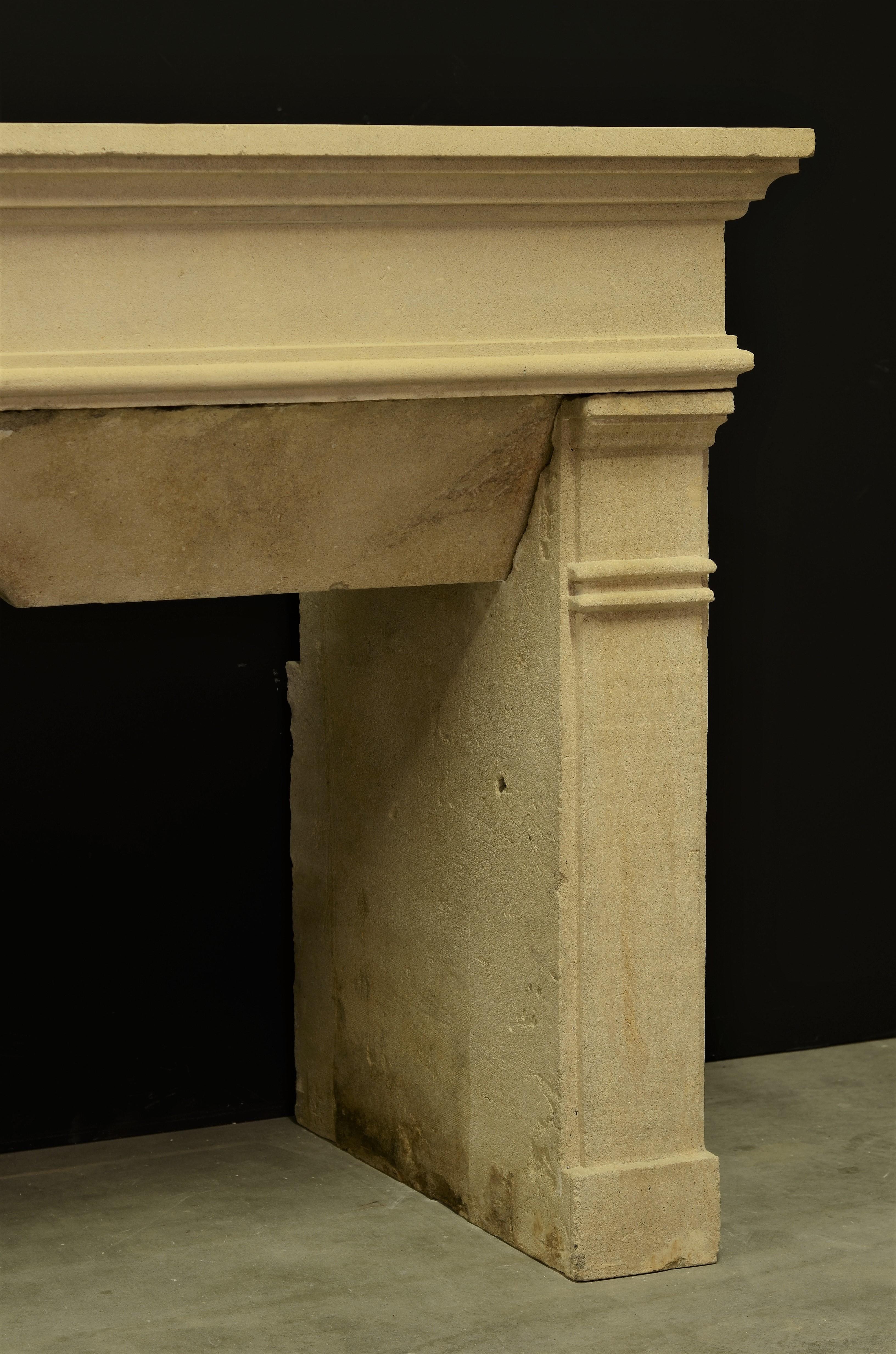 Limestone Antique Fireplace Mantel from France