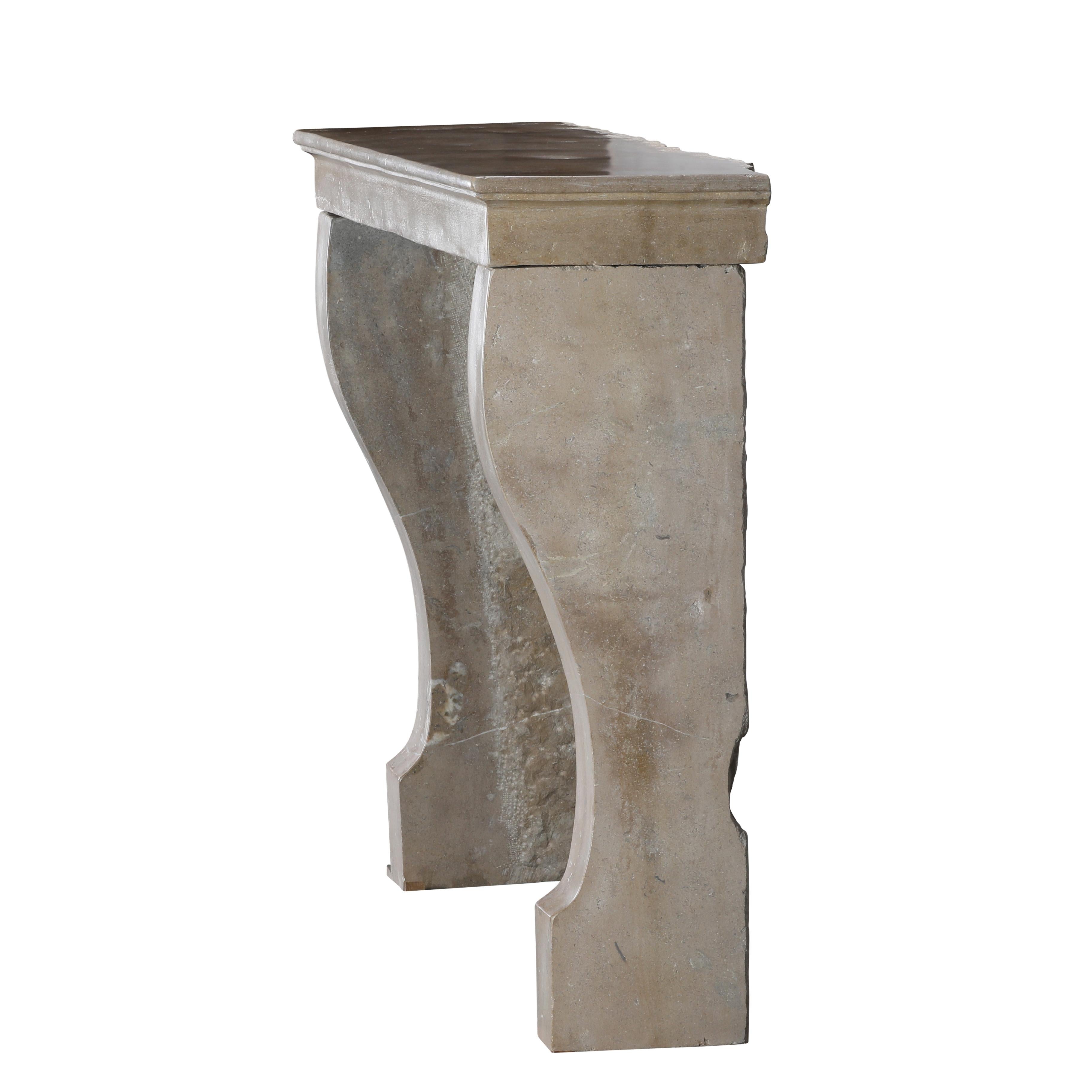 Antique Fireplace Mantel From France In Stone For Timeless Design Project For Sale 3
