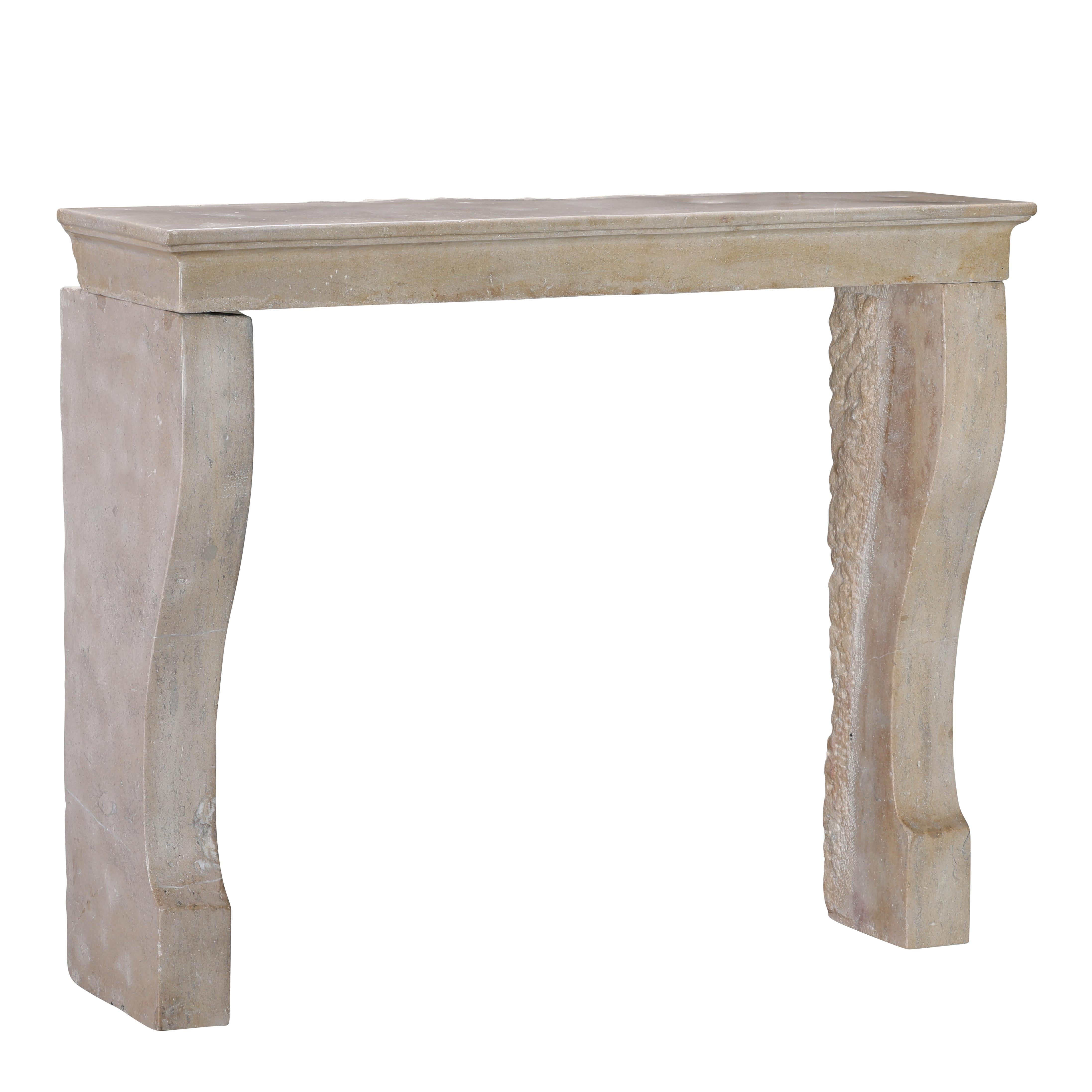 Antique Fireplace Mantel From France In Stone For Timeless Design Project For Sale 7