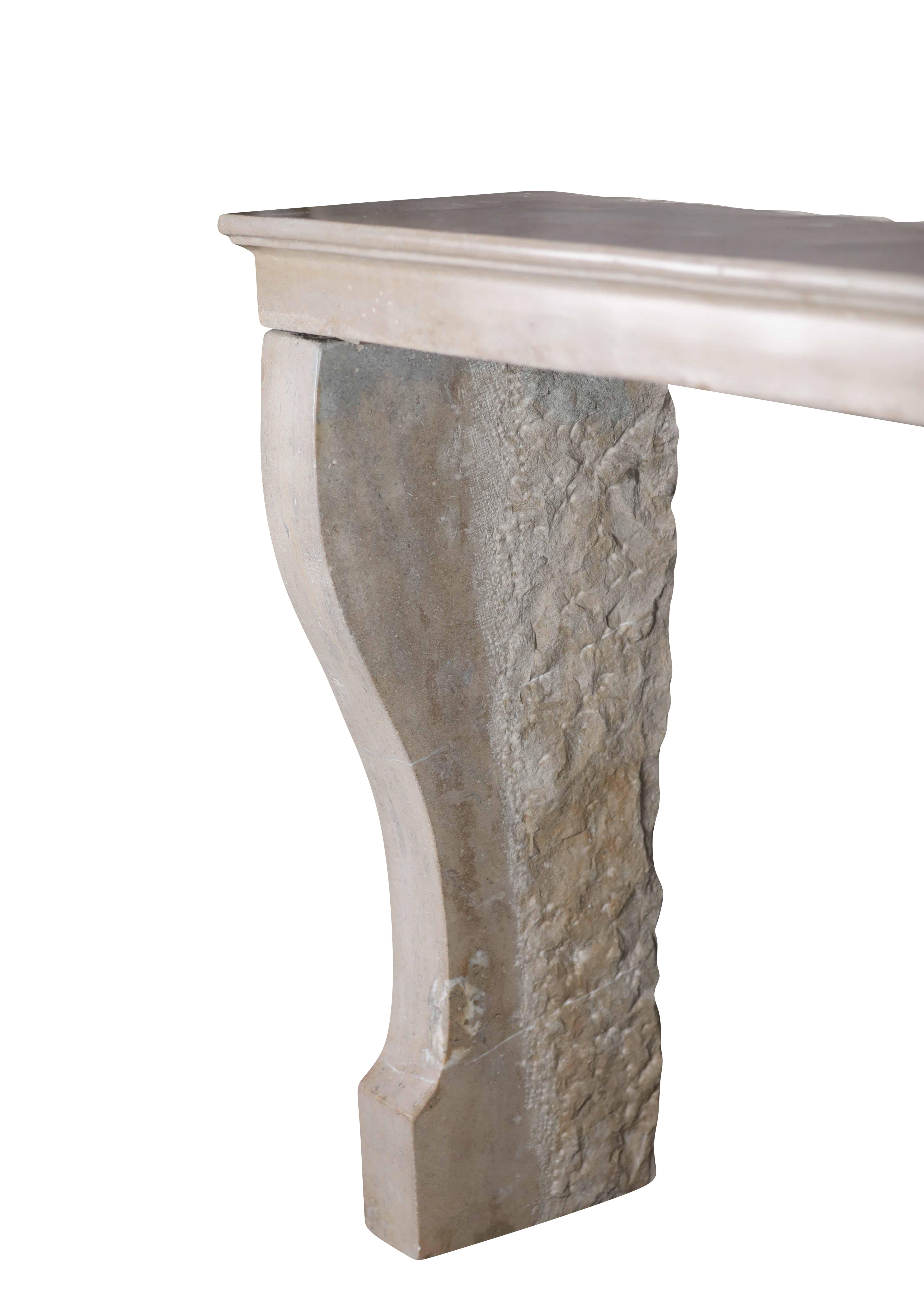 Antique Fireplace Mantel From France In Stone For Timeless Design Project For Sale 11