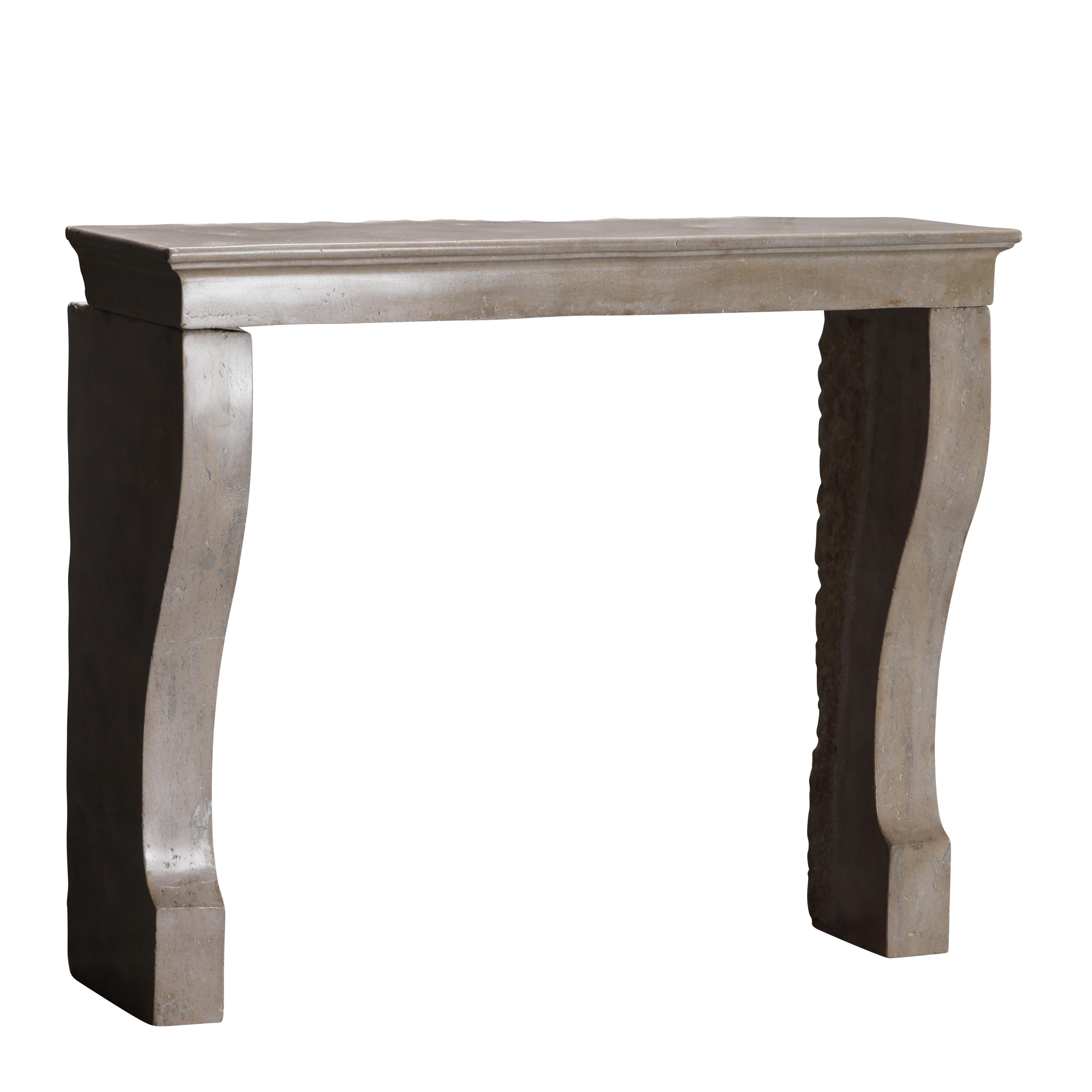 19th Century Antique Fireplace Mantel From France In Stone For Timeless Design Project For Sale