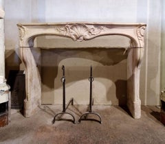 19th Century Antique Marble Stones Fireplace Mantel